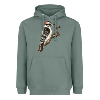 Sage Downy Woodpecker Heavyweight Hoodie - LillyAllenDesigns