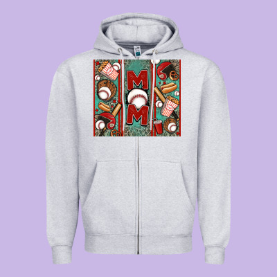 Baseball Mom Zipper Hoodie Designed By Jasminsmagicworld