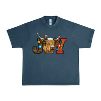 Midnight Navy christmas joy cow Urban Heavy Tee - RanaPortraitStore