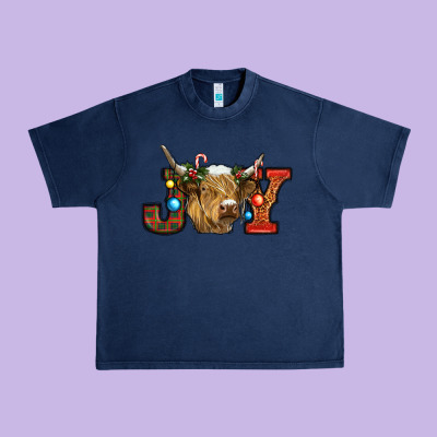 Christmas Joy Cow Urban Heavy Tee Designed By Ranaportraitstore