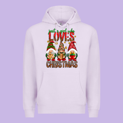 Just A Girl Who Loves Christmas Premium Hoodie Designed By Nancycooperartshop