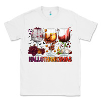 White hallothanksmas halloween thanksgiving  christmas wine Classic Tee - FaDigitalArtStudio