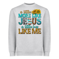 Heather Grey a little more like jesus a little less like me Heavyweight Sweatshirt - texasbilliewilder