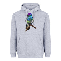 Heather Grey Rivoli`s Hummingbird Heavyweight Hoodie - LillyAllenDesigns
