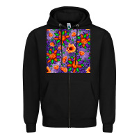 Black pumpkin flower halloween seamless pattern Zipper Hoodie - BundleAndBundleShop