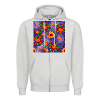 Dove Grey pumpkin flower halloween seamless pattern Zipper Hoodie - BundleAndBundleShop