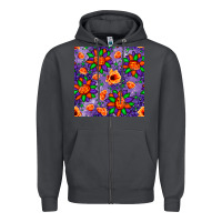 Smoke pumpkin flower halloween seamless pattern Zipper Hoodie - BundleAndBundleShop