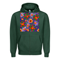 Sports Green pumpkin flower halloween seamless pattern Zipper Hoodie - BundleAndBundleShop
