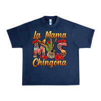 Navy La Mama mas Chingona Urban Heavy Tee - texasbilliewilder