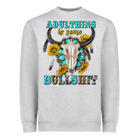 Heather Grey adulthing is some bullshit with sanflowers and gamstone  tbw Heavyweight Sweatshirt - texasbilliewilder
