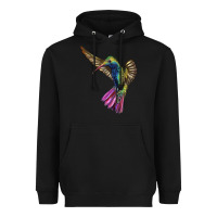 Black Broad Billed Hummingbird Heavyweight Hoodie - LillyAllenDesigns