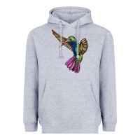 Heather Grey Broad Billed Hummingbird Heavyweight Hoodie - LillyAllenDesigns