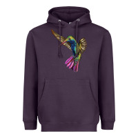 Plum Broad Billed Hummingbird Heavyweight Hoodie - LillyAllenDesigns
