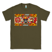 Army Green firefighter air mask sunflower and elementary license plate Classic Tee - HRA Design Shop