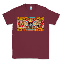 Burgundy firefighter air mask sunflower and elementary license plate Classic Tee - HRA Design Shop