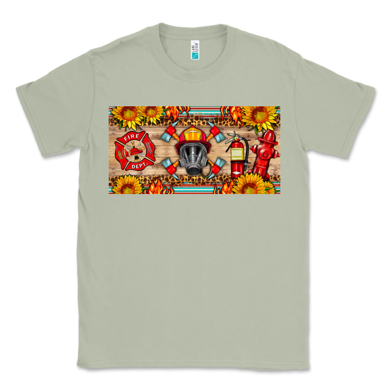 Firefighter Air Mask Sunflower And Elementary License Plate Classic Tee by HRA Design Shop | Teevron