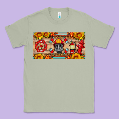 Firefighter Air Mask Sunflower And Elementary License Plate Classic Tee Designed By Hra Design Shop