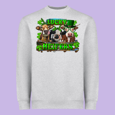 Heavyweight Sweatshirt St Patricks Day Lucky Heifers