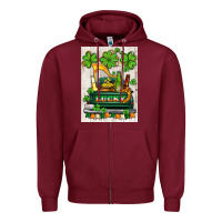 Burgundy lucky truck Zipper Hoodie - AdoDesignShop