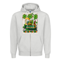 Dove Grey lucky truck Zipper Hoodie - AdoDesignShop