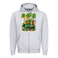 Heather Grey lucky truck Zipper Hoodie - AdoDesignShop