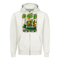Oatmeal Heather lucky truck Zipper Hoodie - AdoDesignShop