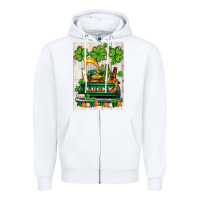 White lucky truck Zipper Hoodie - AdoDesignShop