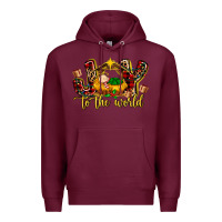 Burgundy Baby Jesus Joy To The World Premium Hoodie - MaliasSmallBusiness