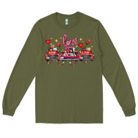 Army Green valentine's day farm trucks farm animals Long Sleeve Tee - FaDigitalArtStudio