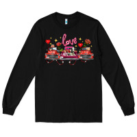 Black valentine's day farm trucks farm animals Long Sleeve Tee - FaDigitalArtStudio