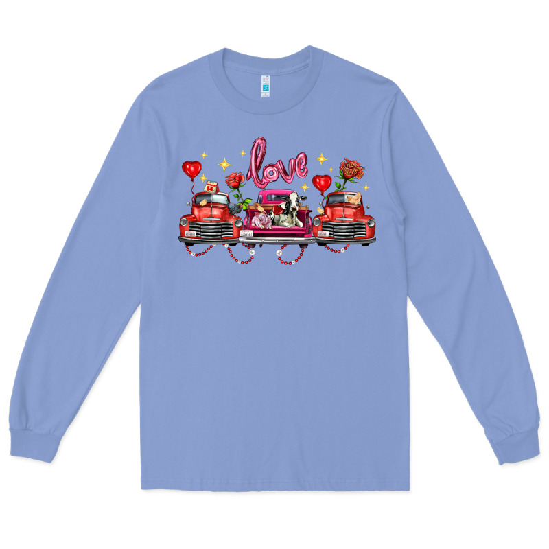 Valentine's Day Farm Trucks Farm Animals Long Sleeve Tee by FaDigitalArtStudio | Teevron