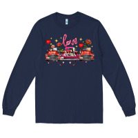 Navy valentine's day farm trucks farm animals Long Sleeve Tee - FaDigitalArtStudio
