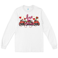 White valentine's day farm trucks farm animals Long Sleeve Tee - FaDigitalArtStudio