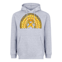 Heather Grey childhood cancer awareness rainbow (1) Heavyweight Hoodie - Jasminsmagicworld
