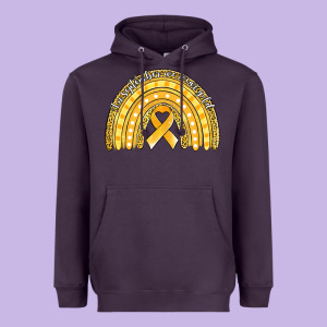 Childhood Cancer Awareness Rainbow (1) Heavyweight Hoodie Designed By Jasminsmagicworld