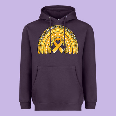 Childhood Cancer Awareness Rainbow (1) Heavyweight Hoodie Designed By Jasminsmagicworld