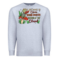 Heather Grey if my book is open your mouth should be closed malia Premium Sweatshirt - MaliasSmallBusiness