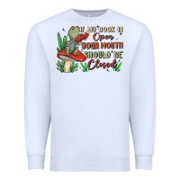 White if my book is open your mouth should be closed malia Premium Sweatshirt - MaliasSmallBusiness