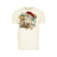 Vintage Arctic charolais cattle cow with christmas lights and hat Vintage Tee - RanaPortraitStore