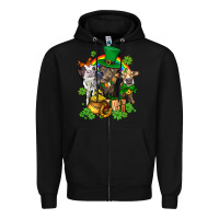 Black little cows and st patricks party Zipper Hoodie - AdoDesignShop