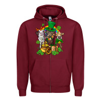 Burgundy little cows and st patricks party Zipper Hoodie - AdoDesignShop