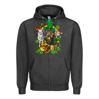 Charcoal Heather little cows and st patricks party Zipper Hoodie - AdoDesignShop