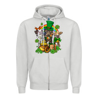 Dove Grey little cows and st patricks party Zipper Hoodie - AdoDesignShop
