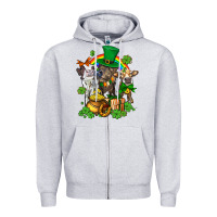 Heather Grey little cows and st patricks party Zipper Hoodie - AdoDesignShop