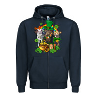 Navy little cows and st patricks party Zipper Hoodie - AdoDesignShop