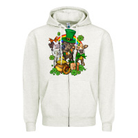 Oatmeal Heather little cows and st patricks party Zipper Hoodie - AdoDesignShop