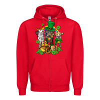 Red little cows and st patricks party Zipper Hoodie - AdoDesignShop