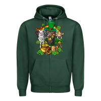 Sports Green little cows and st patricks party Zipper Hoodie - AdoDesignShop