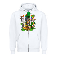 White little cows and st patricks party Zipper Hoodie - AdoDesignShop