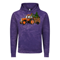 Cloud Purple Christmas Orange Farm Tractor Vintage Hoodie - RanaPortraitStore